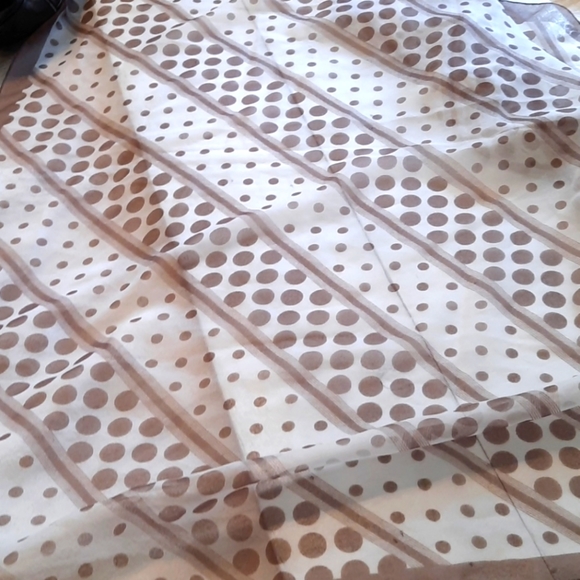 Square large vintage scarf tan/ white - Picture 2 of 4